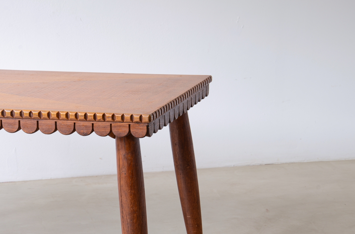 Oak table with turned legs early 1940s.