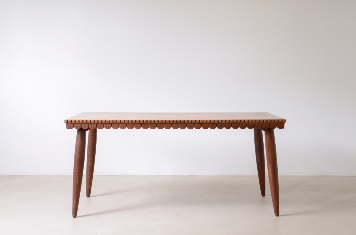 Oak table with turned legs early 1940s.