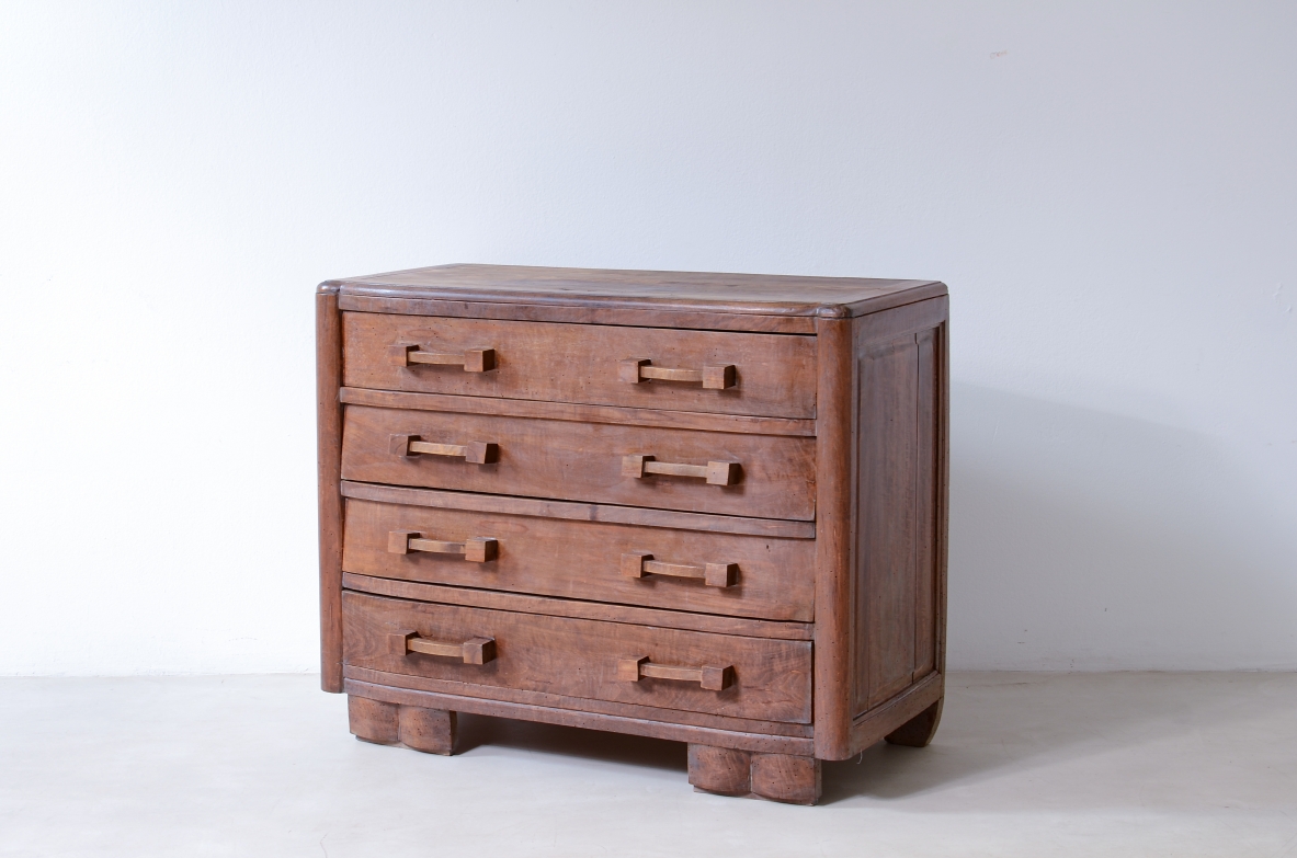 Cassettiera in rovere con 4 casssetti Manifattura francese, epoca Art Deco, 1930ca.