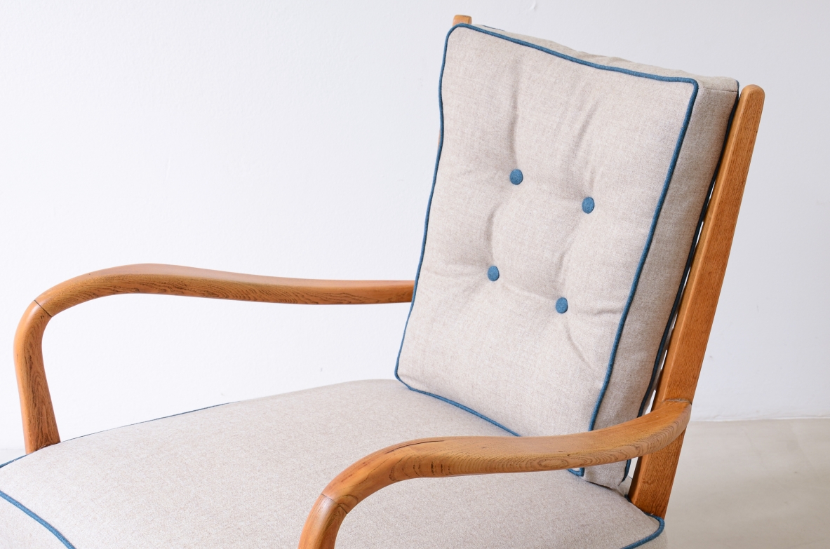 Pair of wooden armchairs 1940s in the style of Paolo Buffa