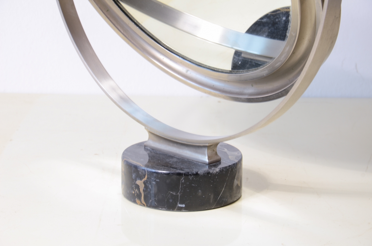 Sergio Mazza  Specchio da tavolo in acciaio basculante.Produzione Artemide 1960ca.