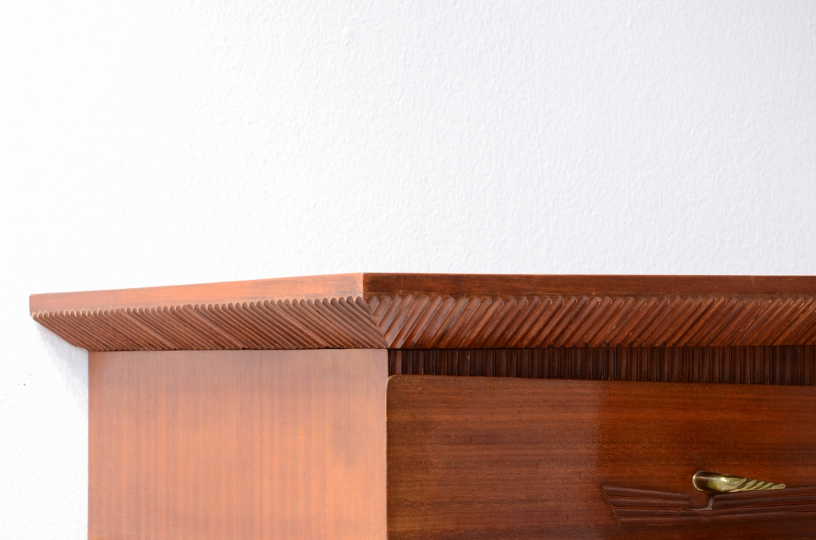 Large console table with curved sides, Italian manufacture, circa 1950.