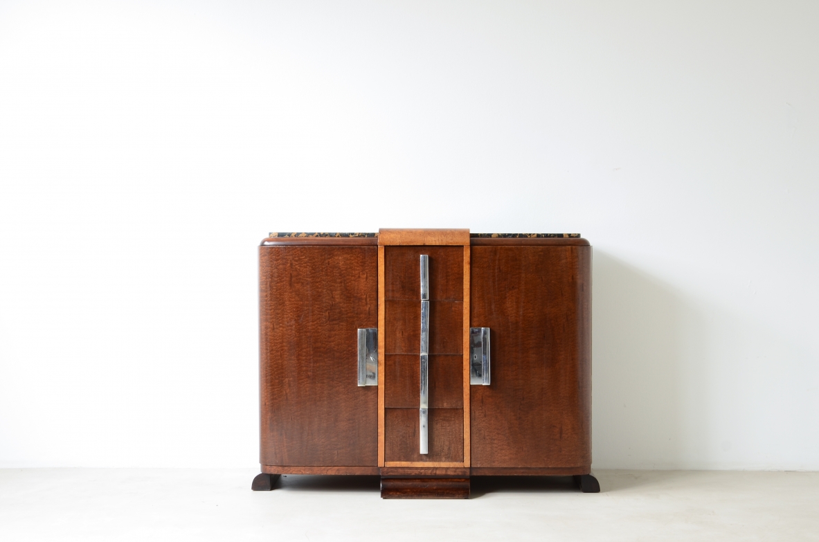 Cypress burl cabinet, France, Art Deco, ca. 1930.