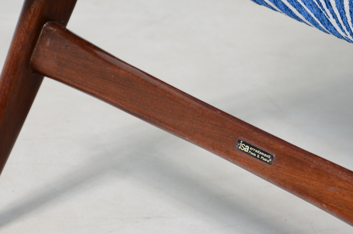 coppia di poltrone reclinabili in legno, Manifattura ISA Bergamo 1954