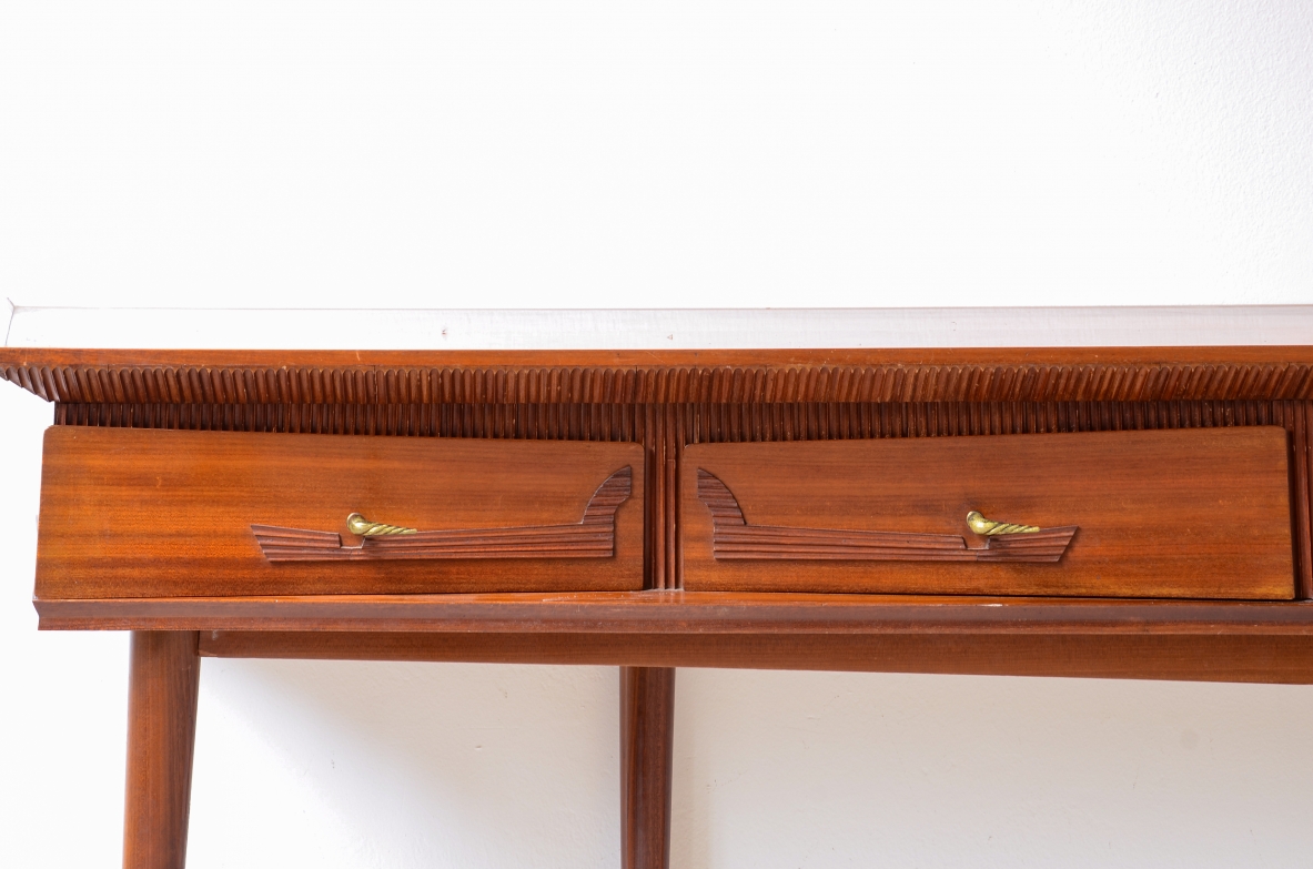 Large console table with curved sides, Italian manufacture, circa 1950.