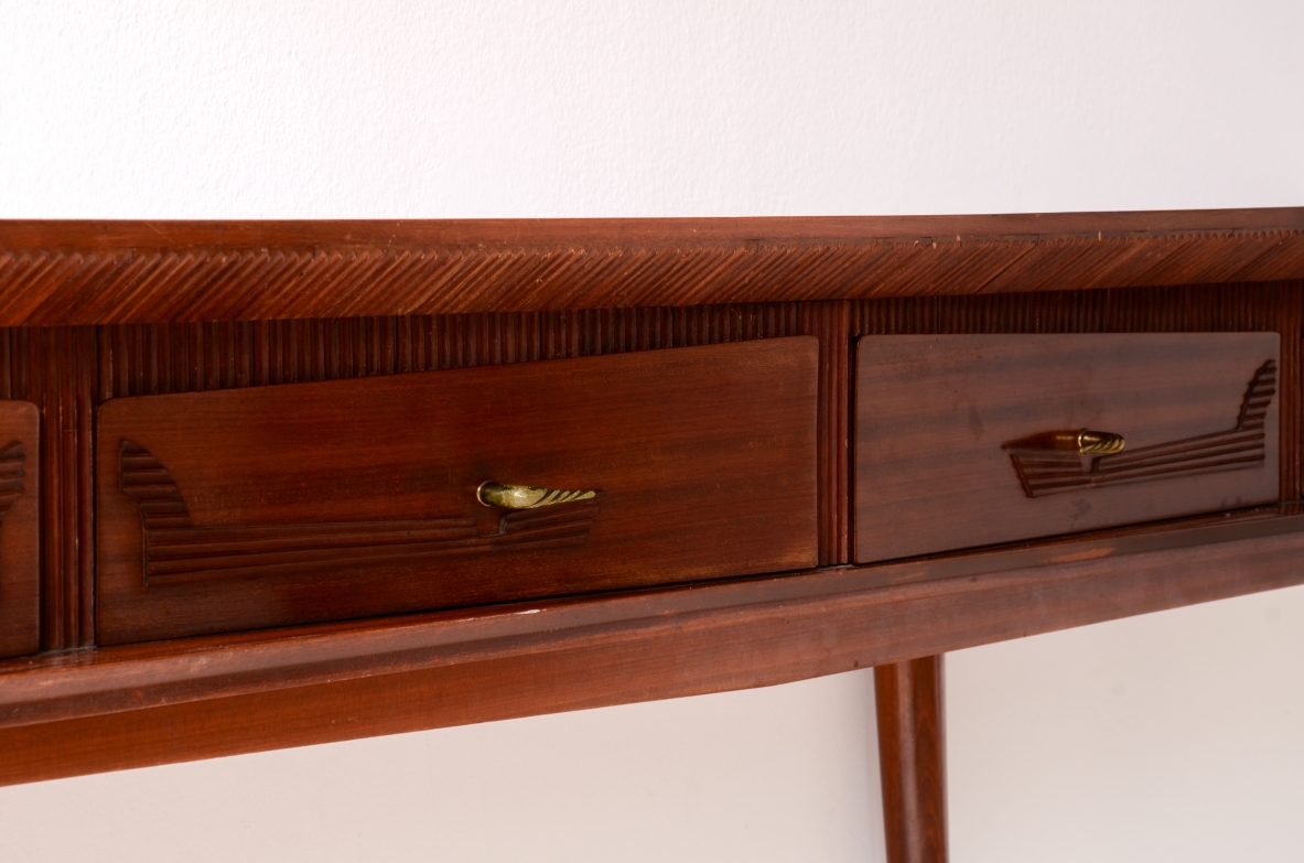 Large console table with curved sides, Italian manufacture, circa 1950.