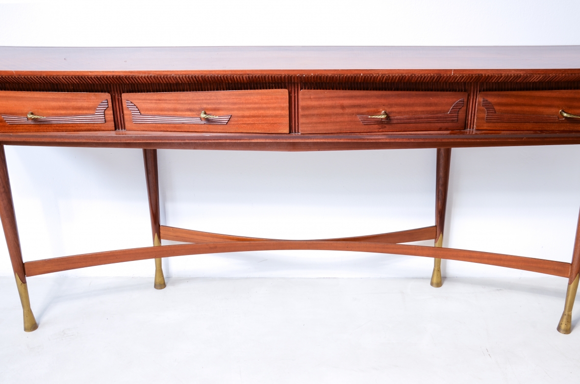 Large console table with curved sides, Italian manufacture, circa 1950.