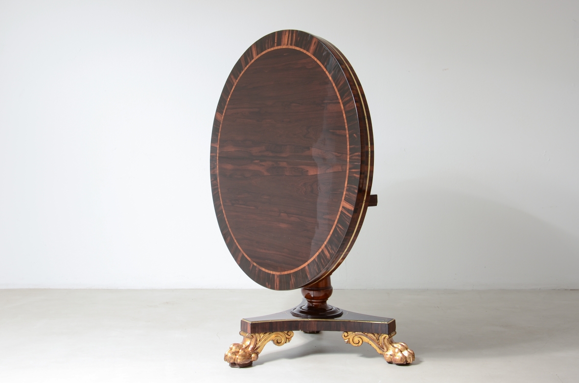 antique table with gold-gilded feet, Lucca, First Empire, ca. 1820.