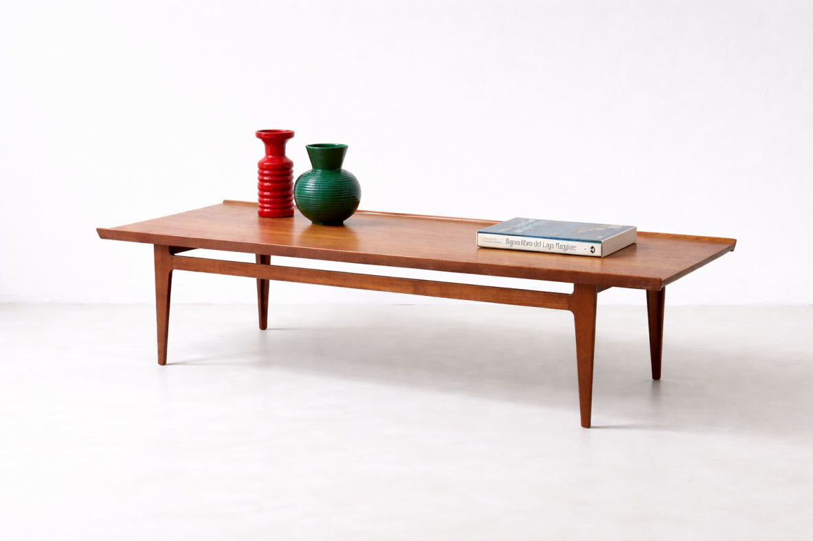 Finn Juhl Model 531/45 coffee table in solid teak Designed in 1958, labelled and produced by France & Daverkosen.