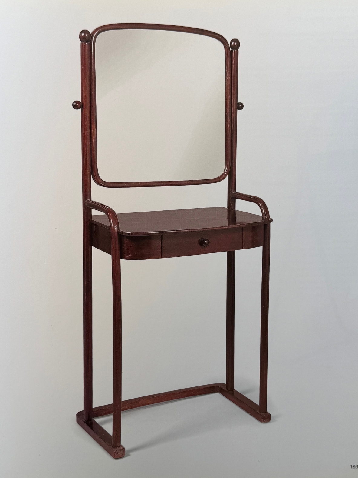Jacob & Josef Kohn Elegante mobile da trucco in legno curvato. Vienna, 1910 ca.