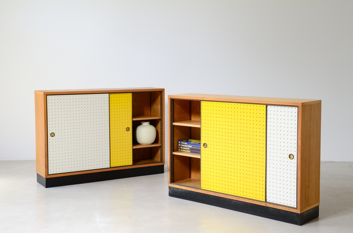 Pair of small ash storage units Italian manufacture, ca. 1955.