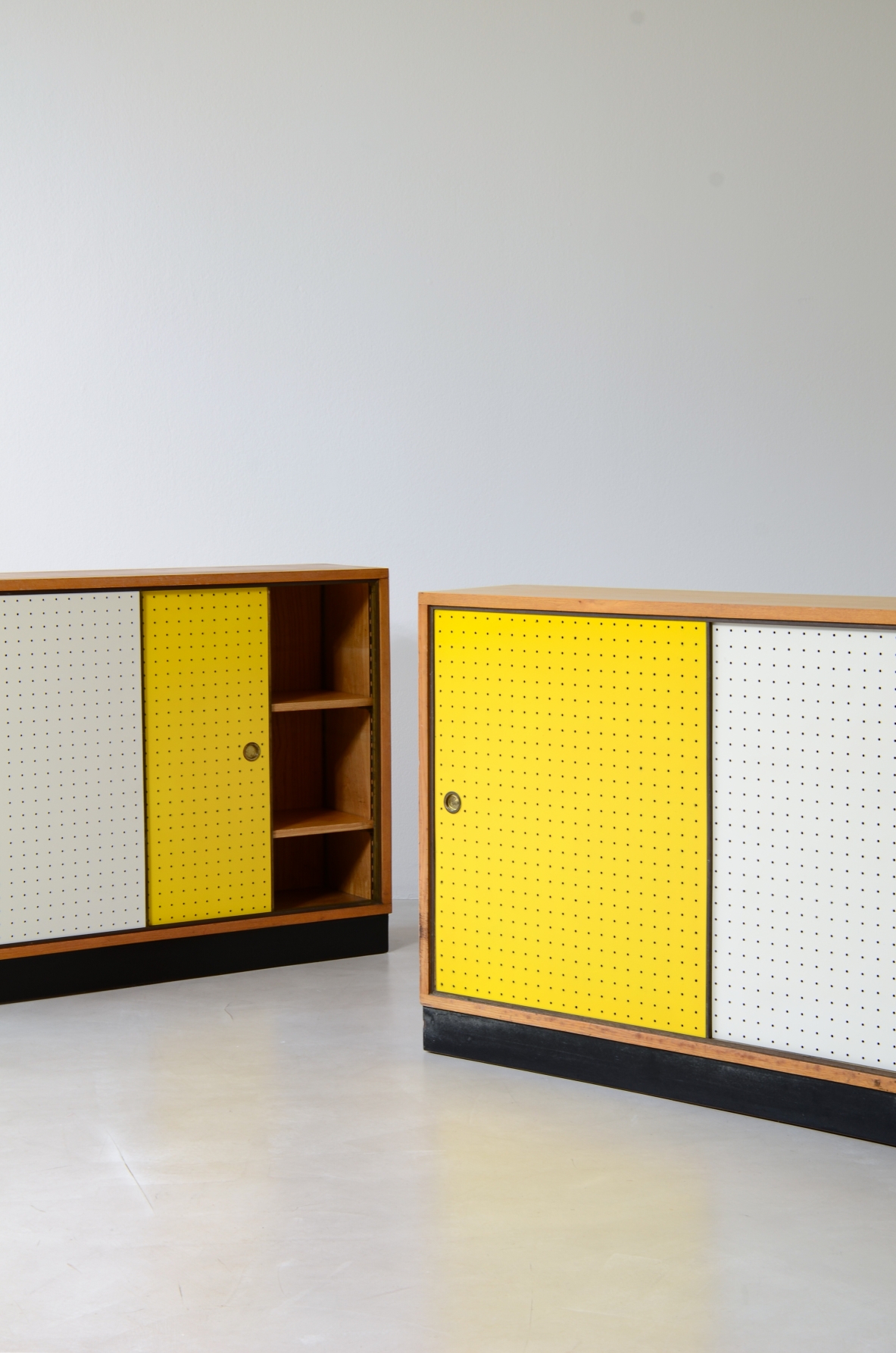 Pair of small ash storage units Italian manufacture, ca. 1955.