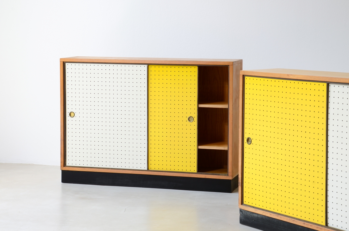 Pair of small ash storage units Italian manufacture, ca. 1955.