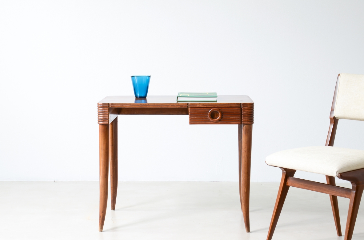 Paolo Buffa Small bedroom desk with sabre legs and a drawer 1935