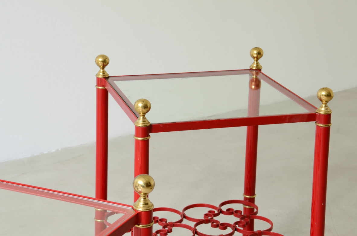 1960's Pair of lacquered metal coffee tables