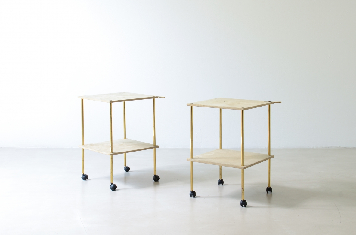 Ignazio Gardella/Luigi Caccia Dominioni, Coppia di tavolini in ottone Azucena 1955