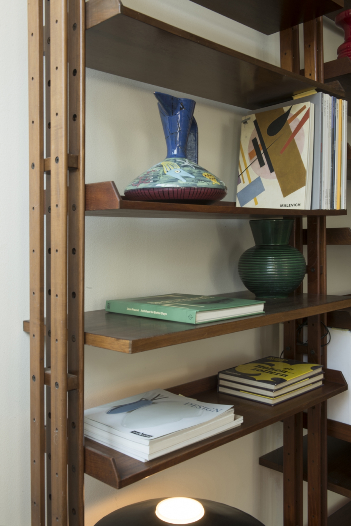 Franco Albini libreria infinito a 6 campate, 32 ripiani, Poggi 1958