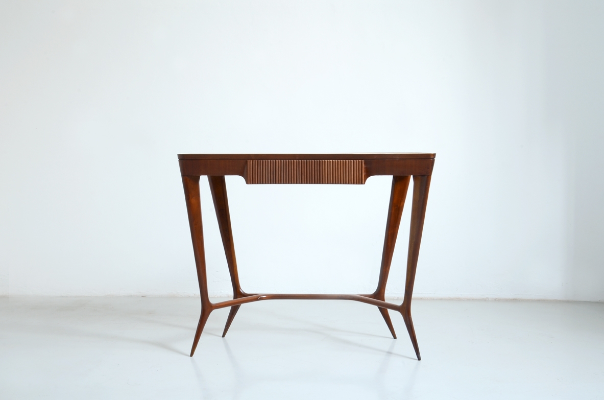 Ico Parisi, raffinata console in ciliegio, 1950ca.