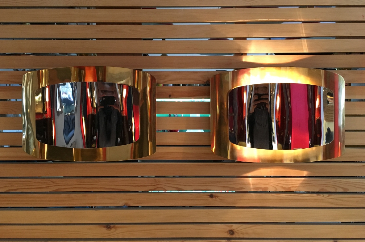 1970's Italian wall lamps vintage shop Milan
