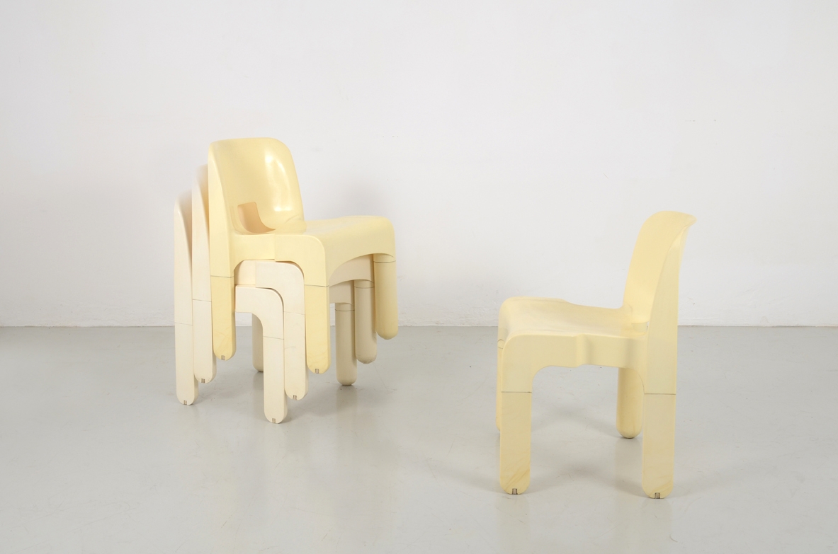 Joe Colombo, Set of 4 chairs, Kartell 60's