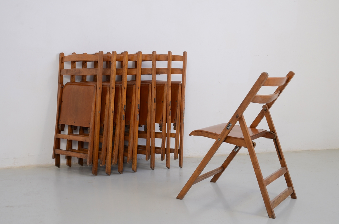 Italian 1950's set of 10 chairs from the University of Padua.