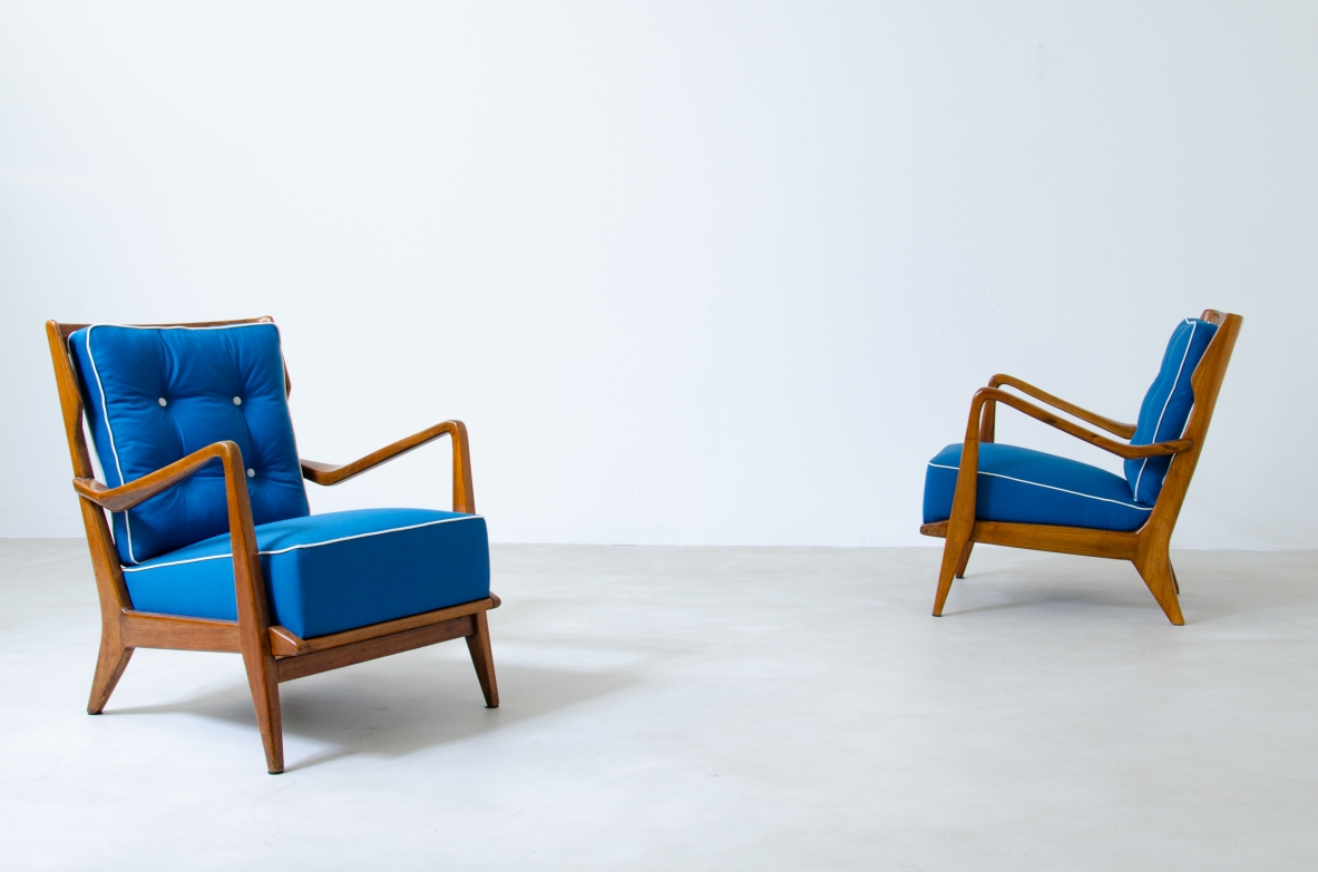 Gio Ponti, coppia di poltrone modello 516 per Cassina anni 50.  Autentica archivio Ponti.