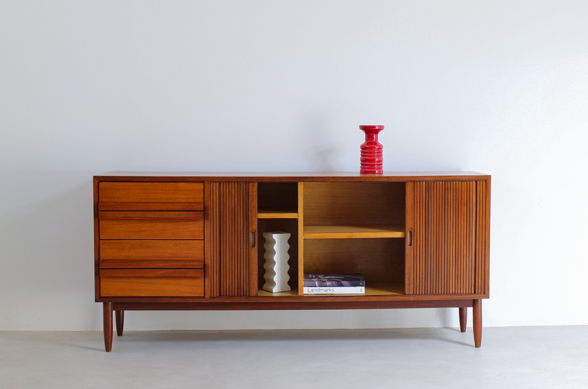 Sideboard in teak wood. Italian manufacture, 1960's