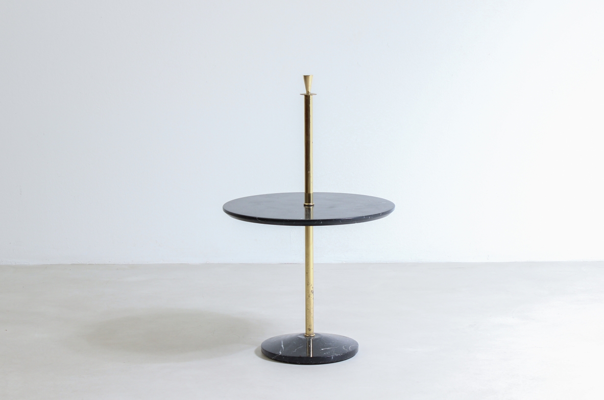Coffee table in marble and brass. Italian manufacture, 1950s
