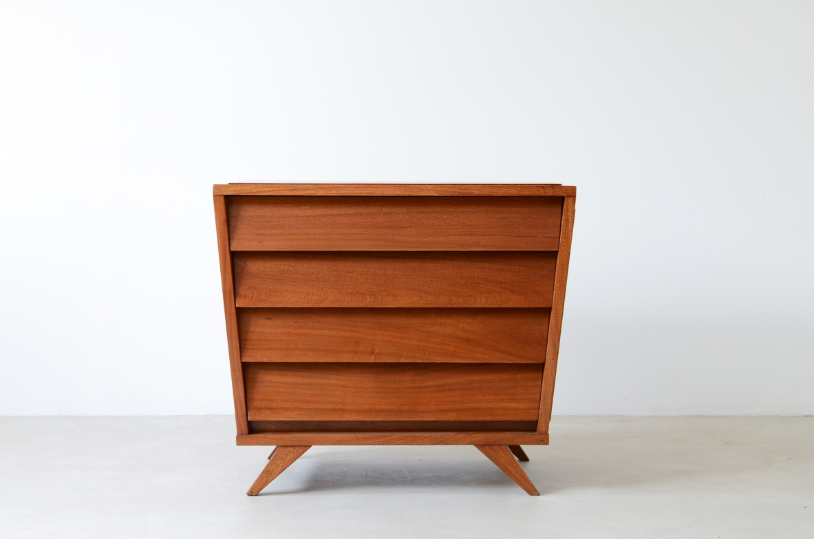 Jose Zanine Caldas  Oak cabinet with 4 drawers.  Brazilian manufacture, 1950s.